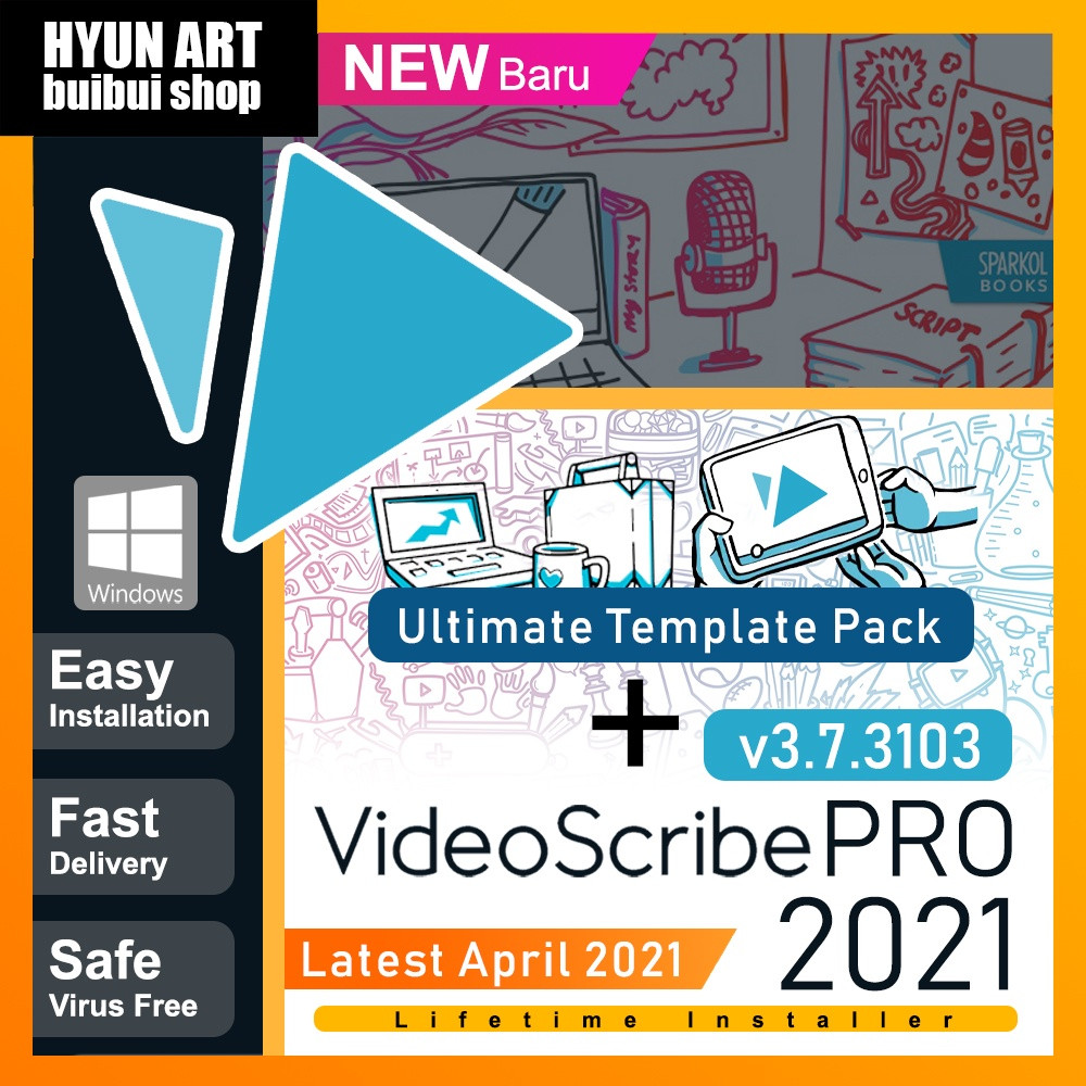 VidoScribe Pro 3.7.3 + ultimate template pack l Latest l Windows